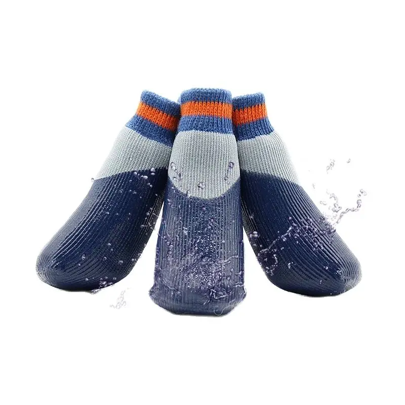 Small Dog Shoes Socks Solid Design 4pcs/Set Waterproof Dog Shoes Casual Autumn/Winter Mesh Dog Shoes for Dogs Small Medium