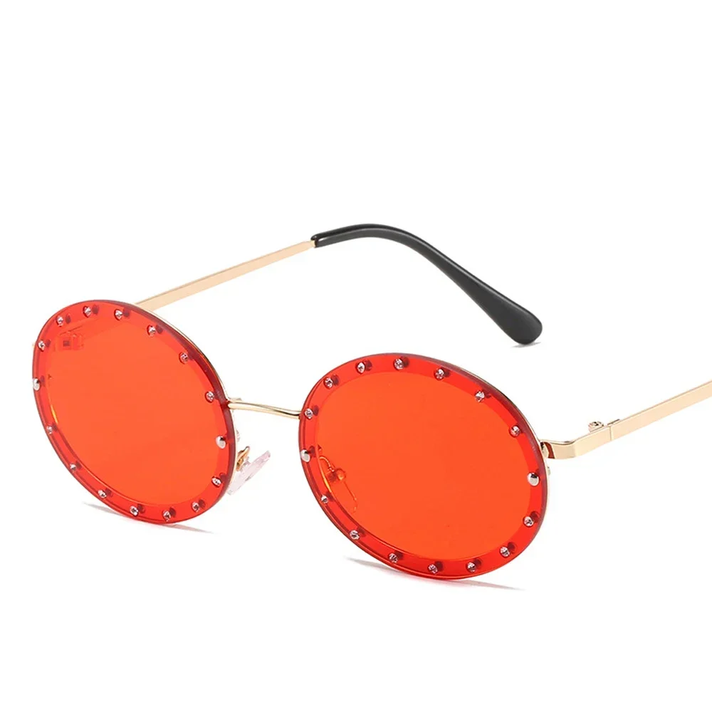 Oval óculos de sol pequeno para homens e mulheres, óculos vintage de luxo, Diamond Fashion Shades, UV400