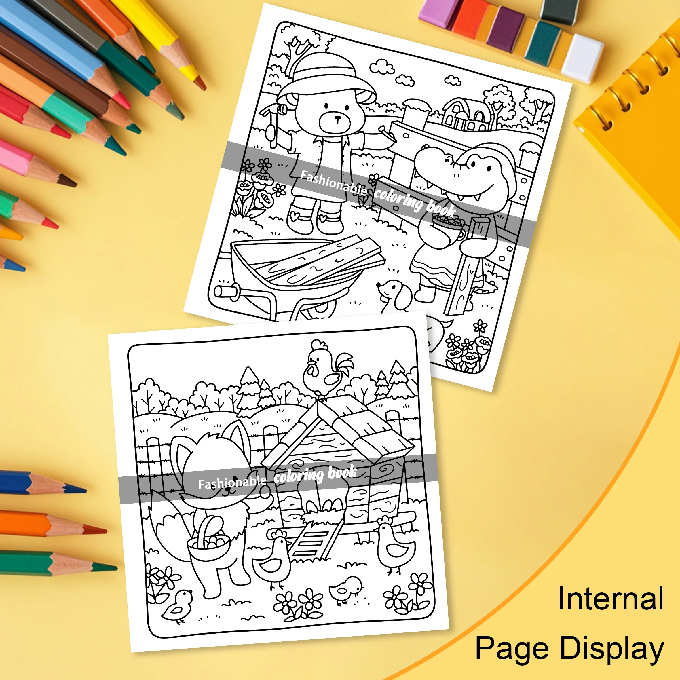 كوتاج فريندز كتاب تلوين بأنماط جريئة وسهلة للبالغين، كتاب رسم لطيف، هدية مثالية للحفلات وأعياد الميلاد #5