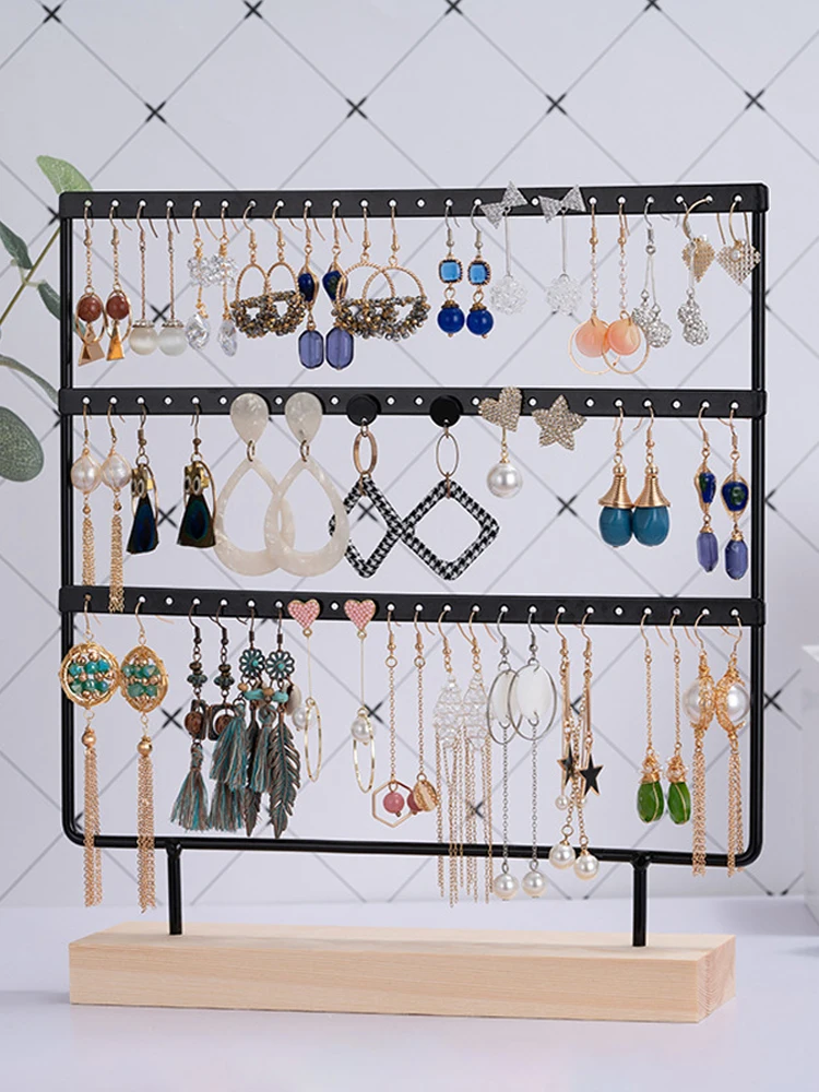

Jewelry Organizer Wood and Metal Earring Display Stand Vintage Jewelry Box Holder Jewelry Organizer Earrings Jewelry Boxes