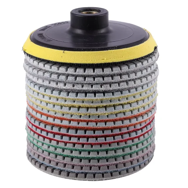 Zestaw 8 szt. 4-calowych (100mm) diamentowych padów polerskich do polerowania na mokro/sucho, do granitu, kamienia, betonu, marmuru, zestaw tarcz szlifierskich.