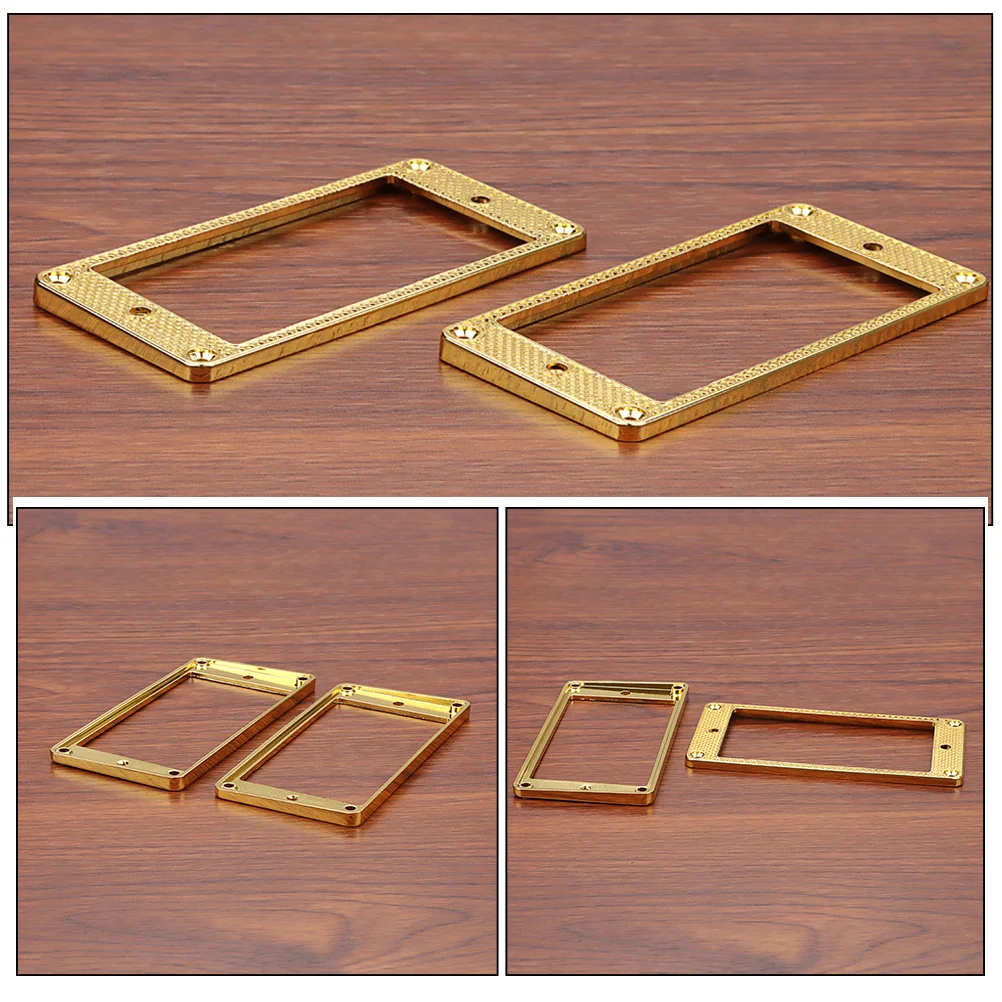 

2pcs Golden Floral Electric Guitar Humbucker Pickup Rings Metal Mounting Frames For Style Decoration Guitar