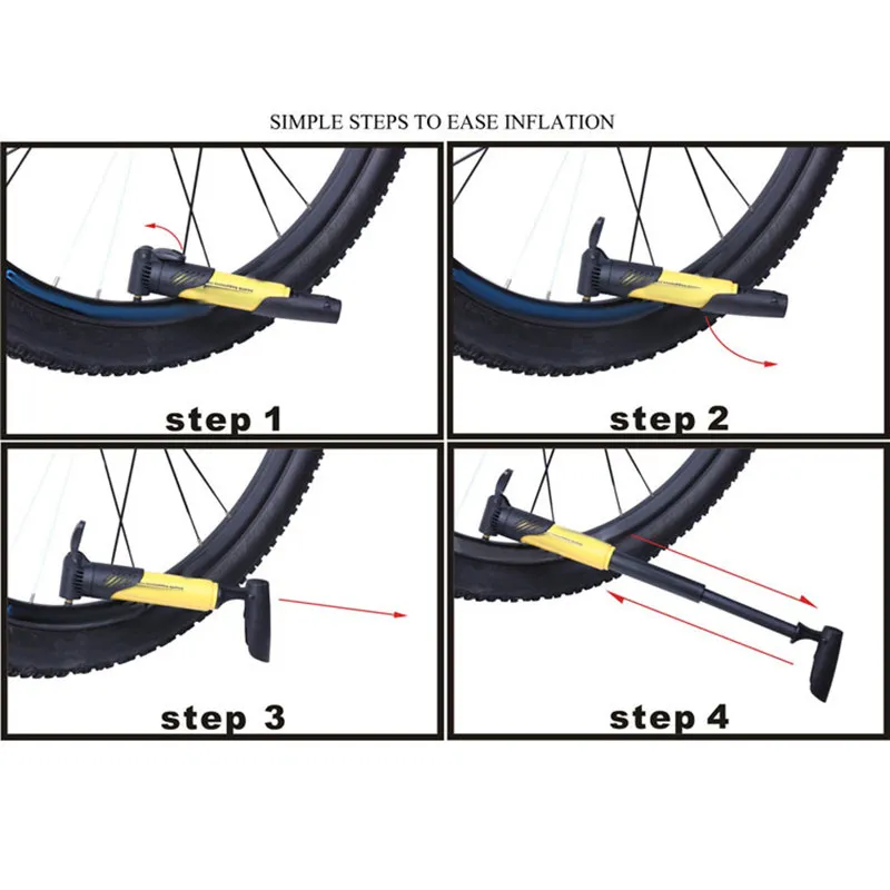 Mini Portable High Efficiency Telescopic Air Pump for Bicycles Lightweight Compact Bike Floor Pump with Bottle Cage Mount