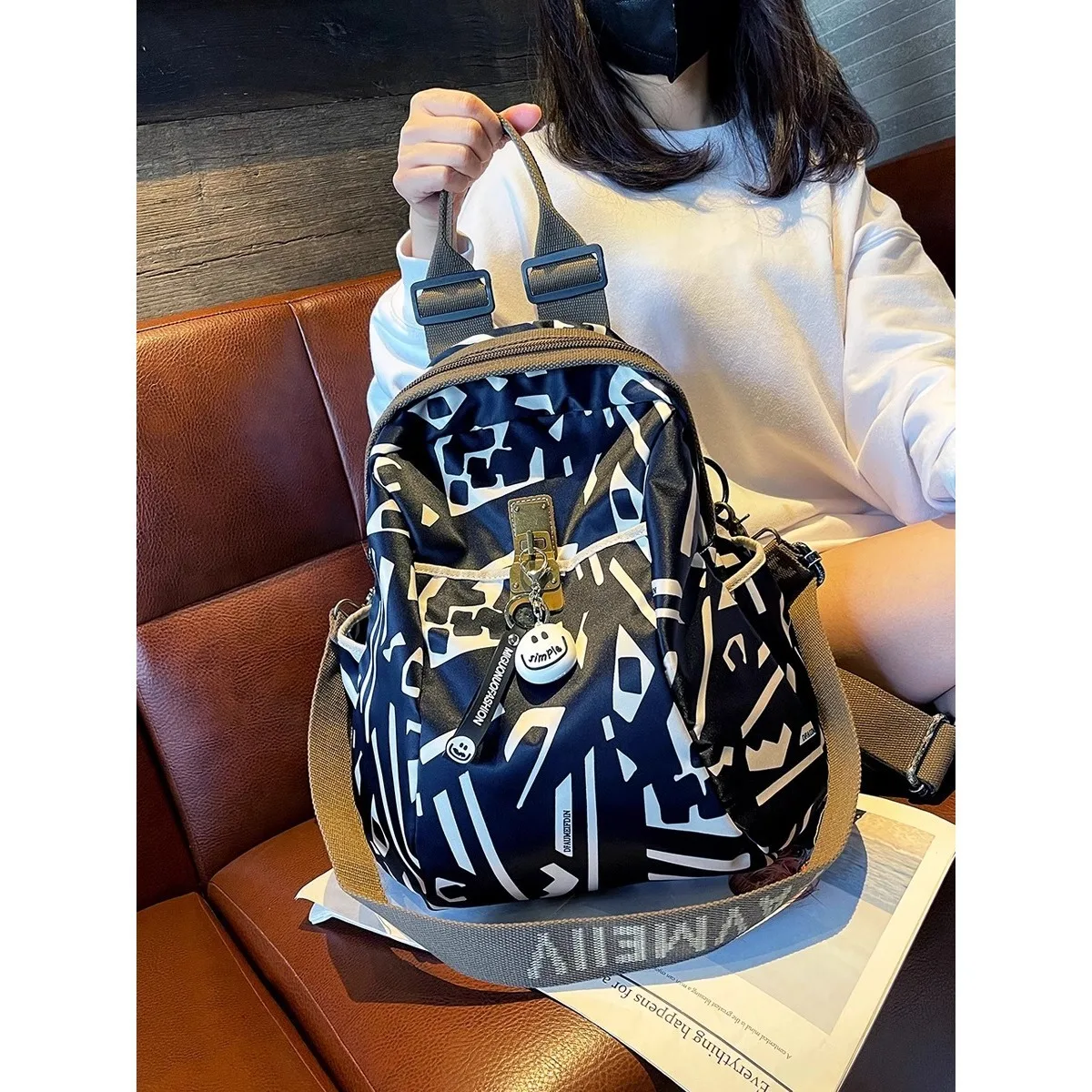 

Women's Trendy Brand Printed Backpack Large Capacity Casual Oxford Cloth 2025 Fashion New