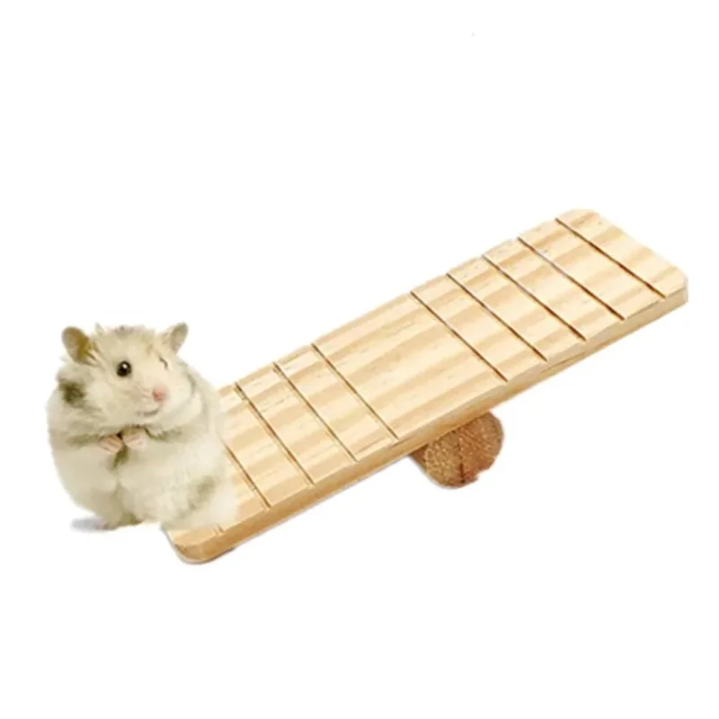 8pcs Cute Rabbit Roller Toys Natural Wooden Pine Dumbells Unicycle Bell Chew Toys for Guinea Pigs Rat Small Pet Molars Supplies