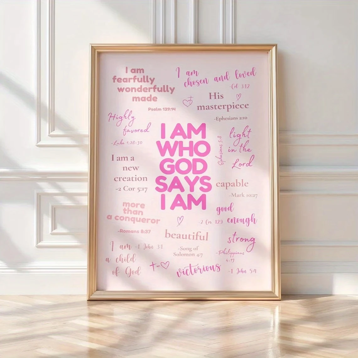 Bibelvers mit christlichen Affirmationen, Wandkunstdrucke, Leinwandgemälde, Poster, Bild für Wohnzimmer, Schlafzimmer, Esszimmer, Heimdekoration, Geschenk