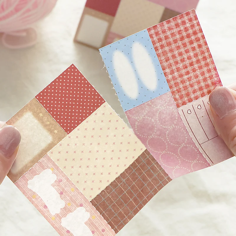 50sheets Candy Magic House Series Kawaii Ins Creative Grid Pattern Patchwork Message Memo DIY Scrapbooking Material Craft Paper