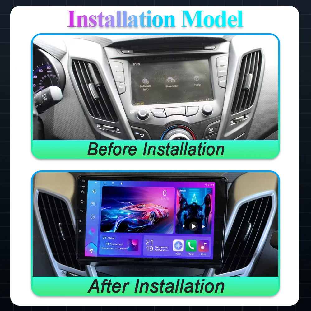 Android 16 Carplay For Hyundai Veloster Fs 2011-2017 Car Radio Navigation Player Stereo Multimedia Car Radio Player 2din 5g Wifi