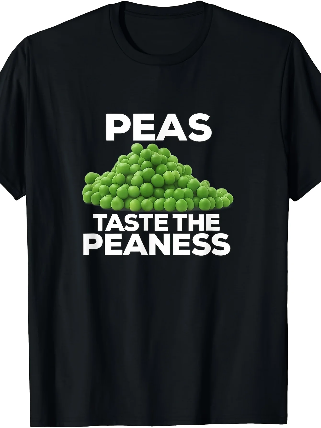 Peas T Shirt Men Women Short Sleeve Funny Taste The Peaness Pile Print Crew Neck Cotton Food Humor Daily Casual Tee