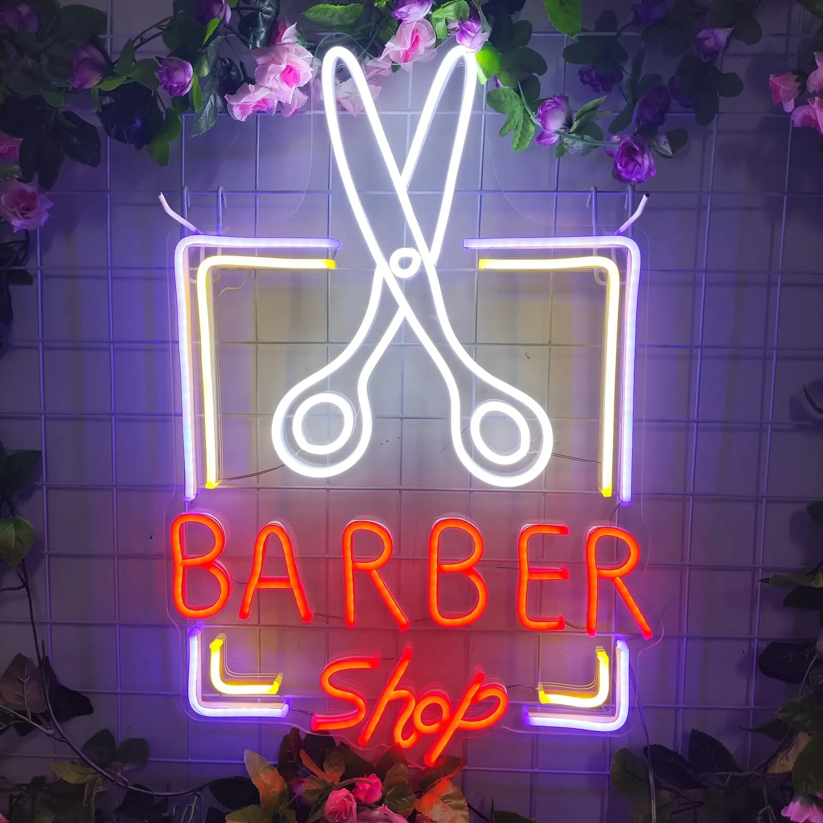 Hair Salon Neon Sign, Led Sign for Wall Haircut, Led Neon Sign for Barbershop Beauty Salon Decoration Commercial Sign