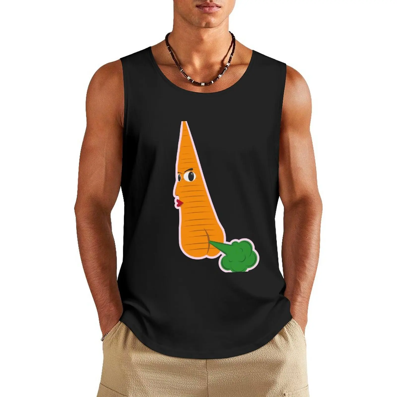 

Farting Carrot Tank Top Men's summer clothes Sportswear for men Gym t-shirt man