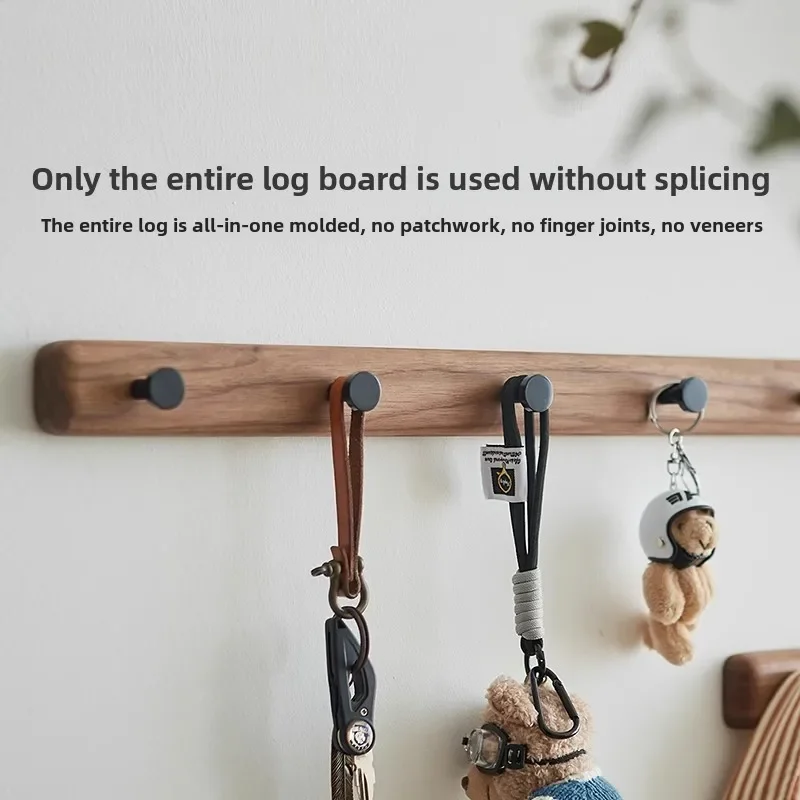 

Hanging clothes rack, wall mounted black walnut wood, entrance hall, entrance door, clothes hanger, hat, clothes hook