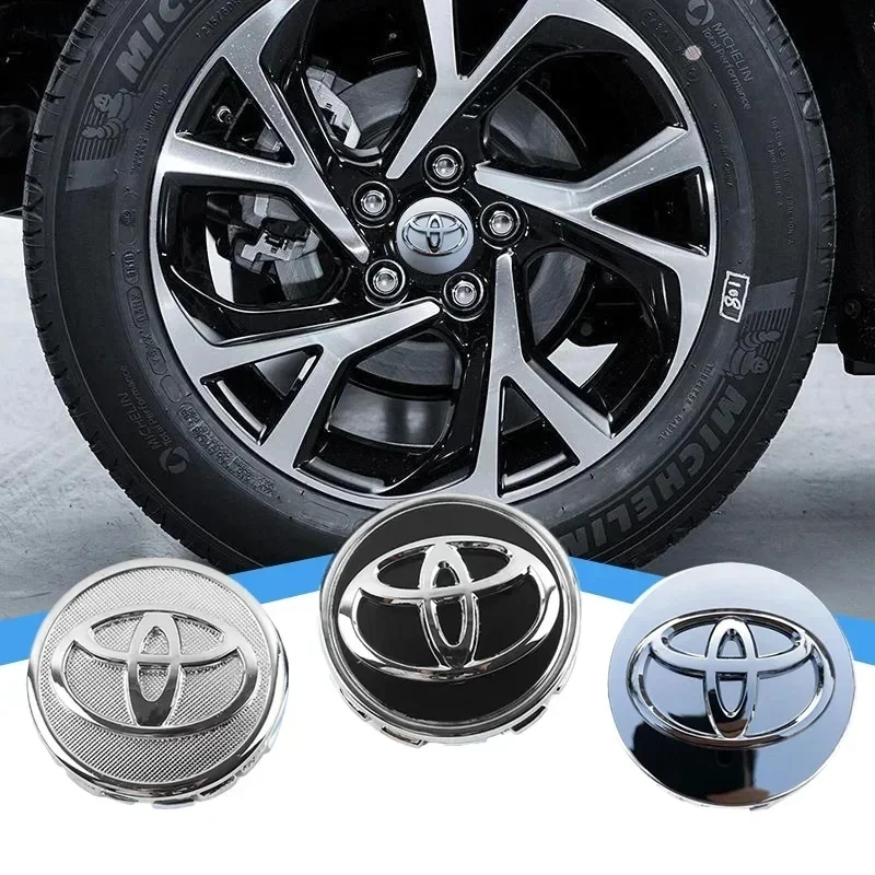 4 قطعة محور عجلات السيارة مركز قبعات حافة يغطي لتويوتا كورولا بريوس يارس Rav4 CHR Aygo هايلكس رايز كامري سيينا فينزا أكوا أفالو