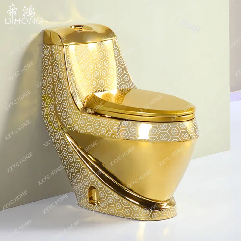 Sanitary Ware European New Golden Toilet Creative Personality Light Luxury Bathroom Hotel Color Gold Toilet