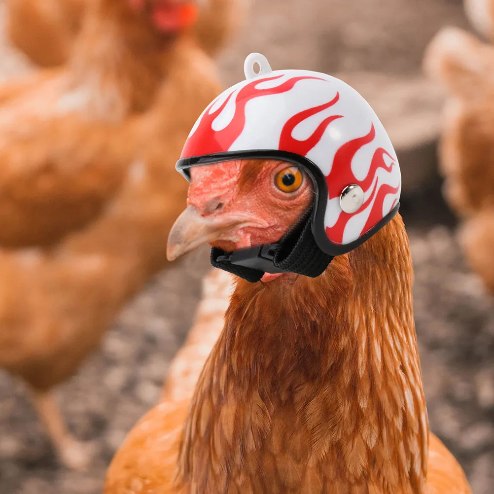 2Pcs Cartoon Chicken Hard Hat for Pets Birds Chickens Roosters Duck Quail Small Animal Headgear Comfortable Skin-Friendly