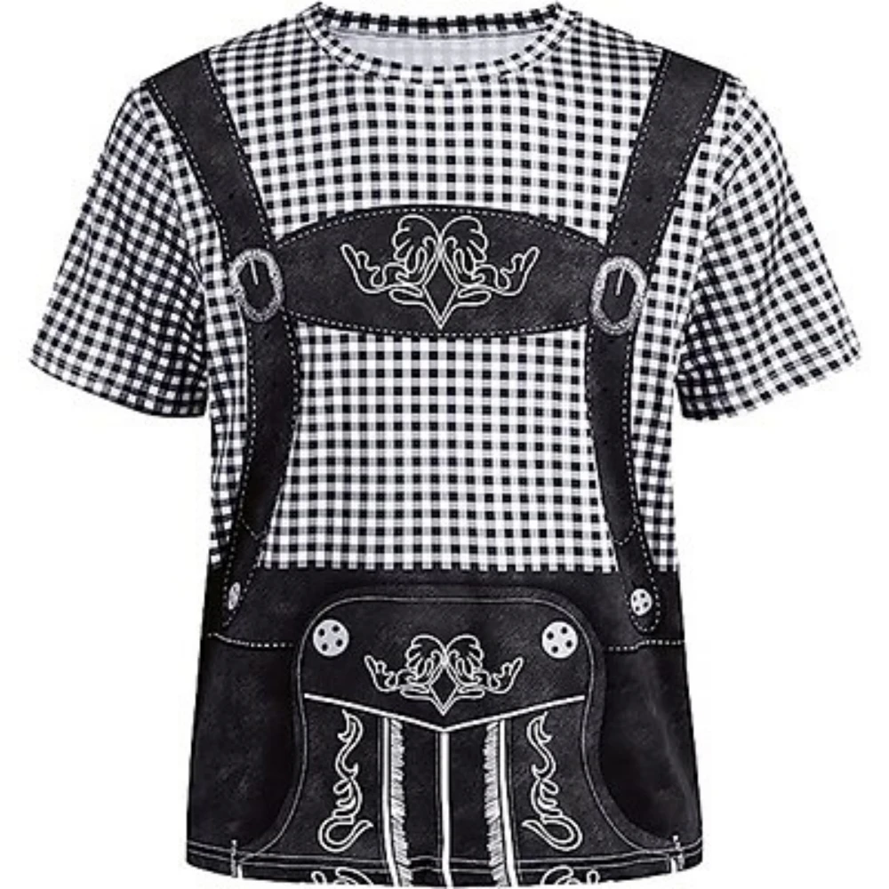 Oktoberfest Beer Bavarian T-shirt Lederhosen Anime Graphic t shirts For Men\'s Women\'s Unisex Adults\' 3D Print 100%  Casua  tee