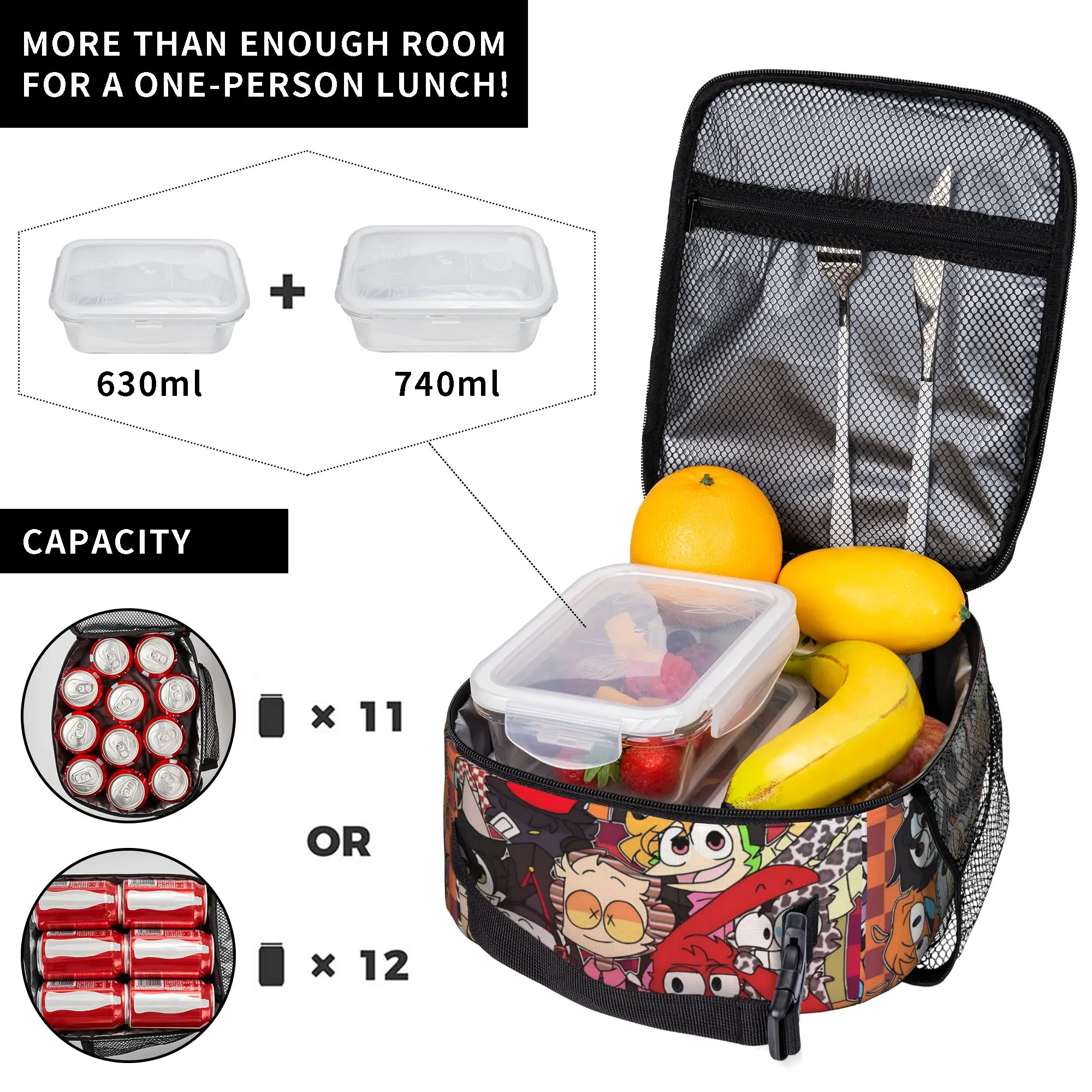 31 Juan Carlos Bodoque Rabbit Tote Insulated Lunch Bag Mins Cartoon Handheld Food Bags Leakproof Cooler Thermal Travel Washable