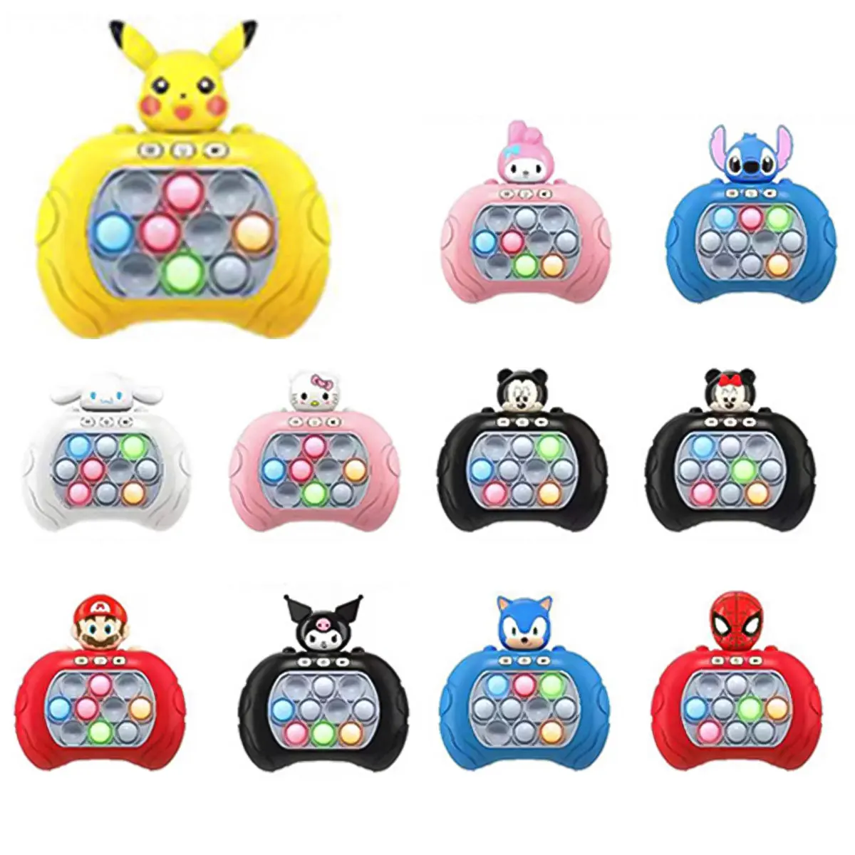 2024 Push Game Pop Electronic Pushit Pro Super Bubble Pop Game Light Push Up Antistress Fidget Toys Kid Adult Birthday Gift