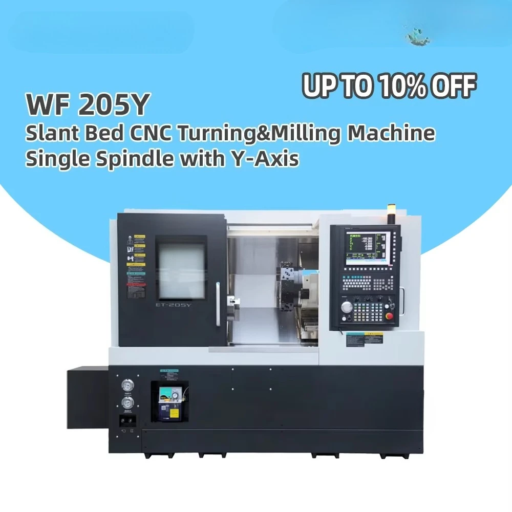 FANUC-Controlled 4-Axis WF-ET205Y L-Type Custom Turning Center Medium Duty Motor CNC Lathe 12-Station Tool Post 530mm Workpiece