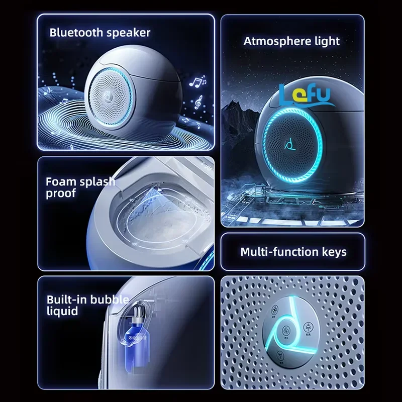

New Trend Creative Egg Shape Intelligent Floor Mounted Water Closet Bathroom Blue Speakers Ceramic Colorful Smart Toilet Commode