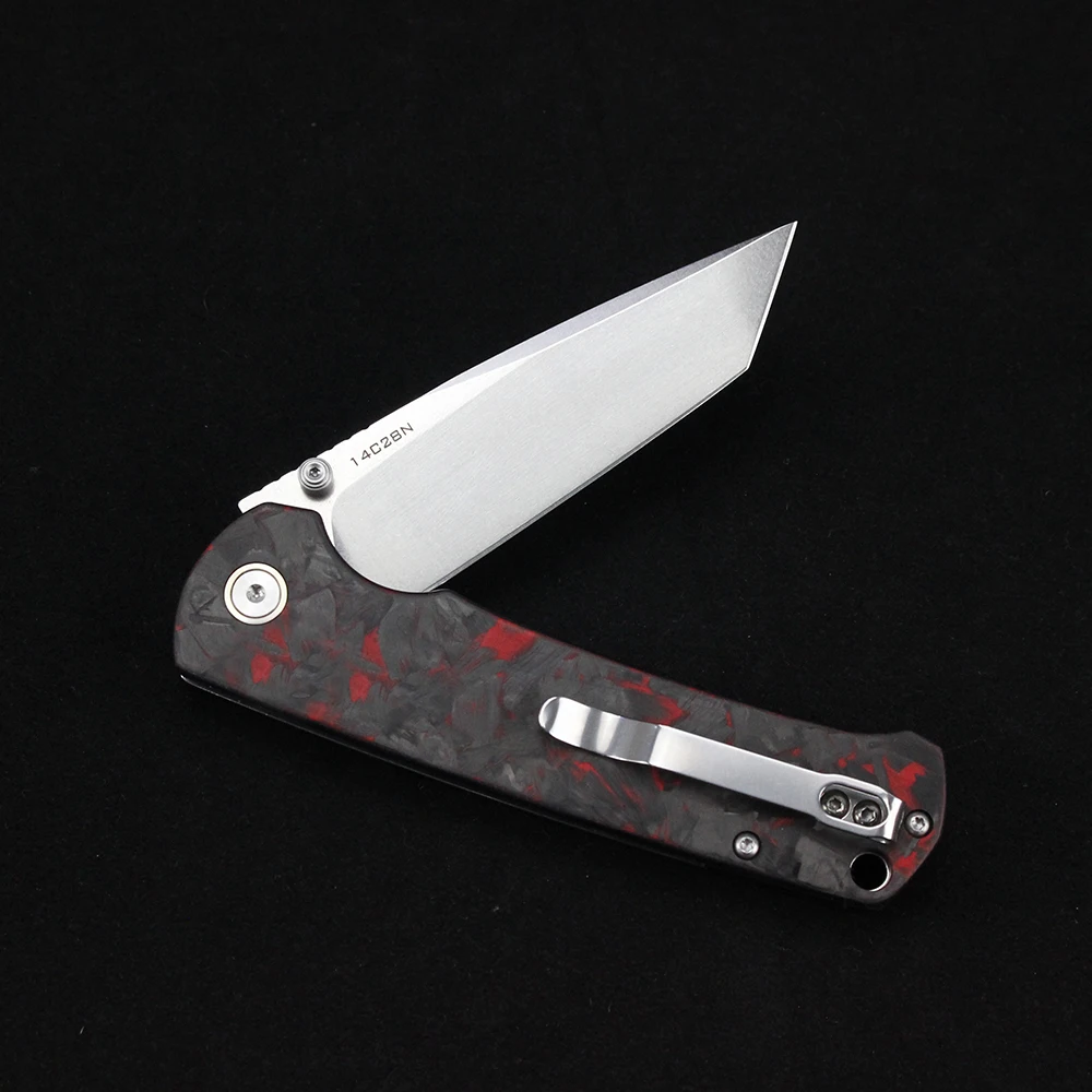 Carbon Fiber Folding Knife 14C28N Blade Outdoor Portable Bushcraft Survival Pocket Knives for Men Jackknife Utility Tools Gift