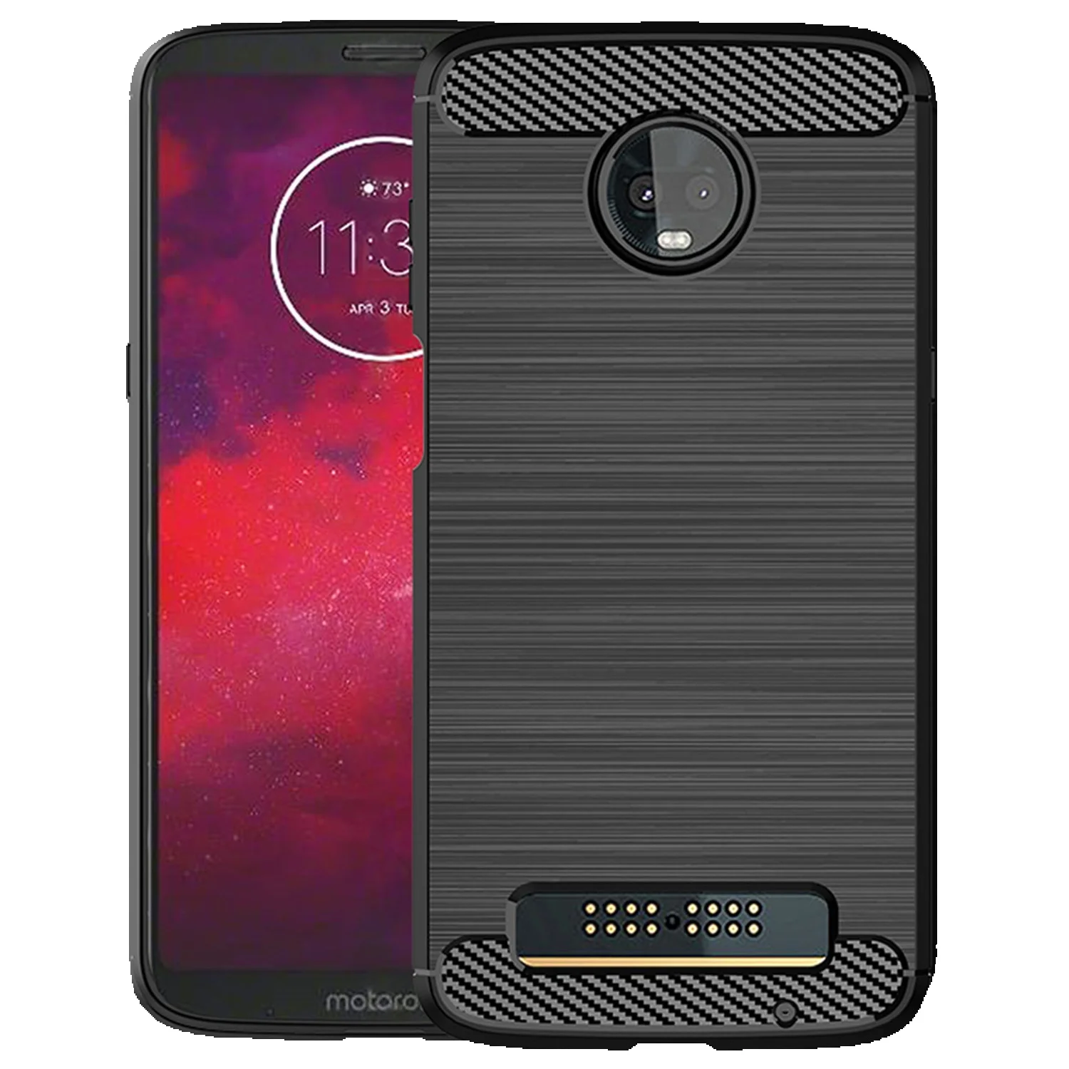 Shockproof Solid Color Case For Moto Play Moto Z3 Soft Cabon Fiber Phone Cover For Motorola Z3 Force Frosted Matte Cases