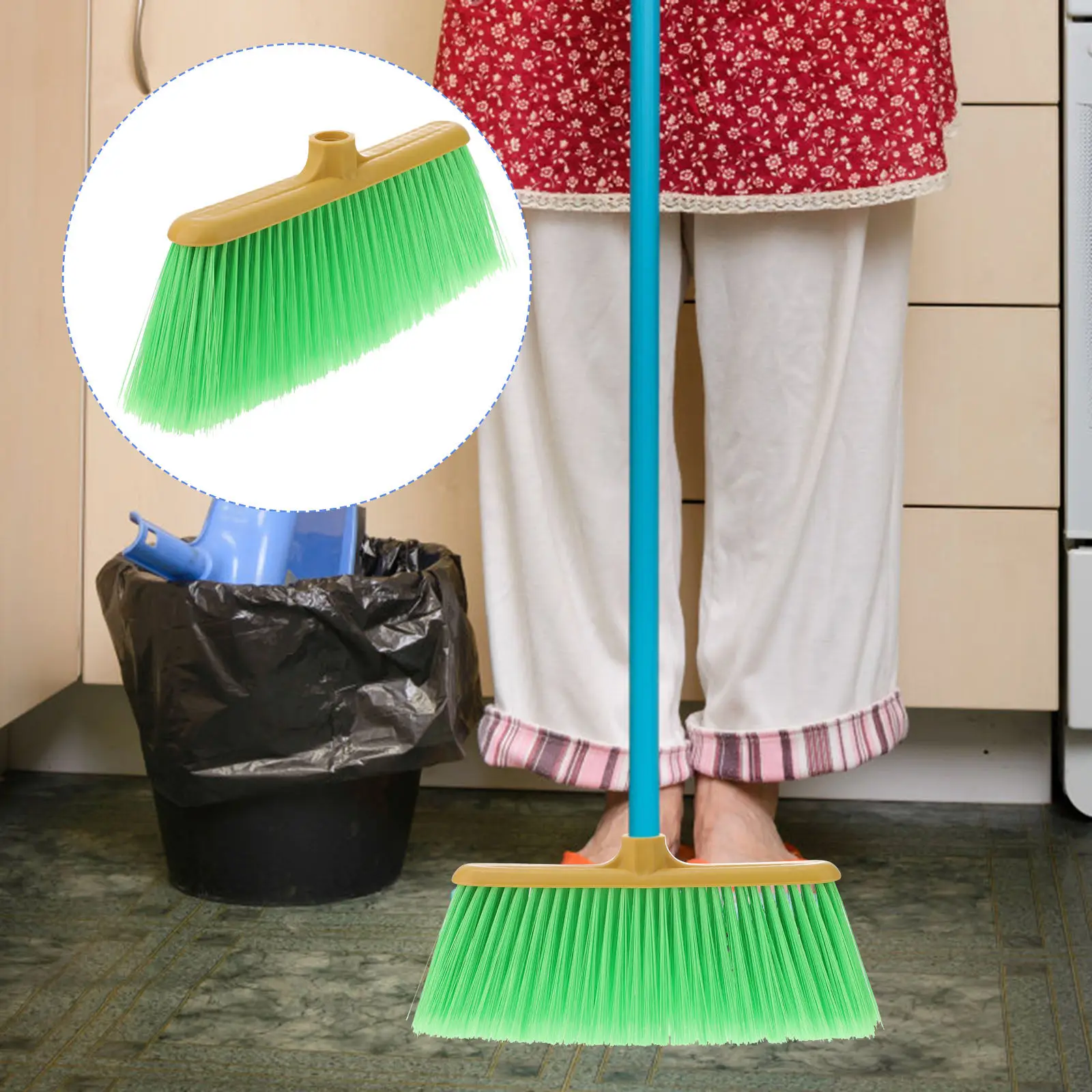 Reliable Plastic Broom Head Replacement for Daily Cleaning Tasks Thick Resilient Bristles Ideal for Hard Floors Kitchens