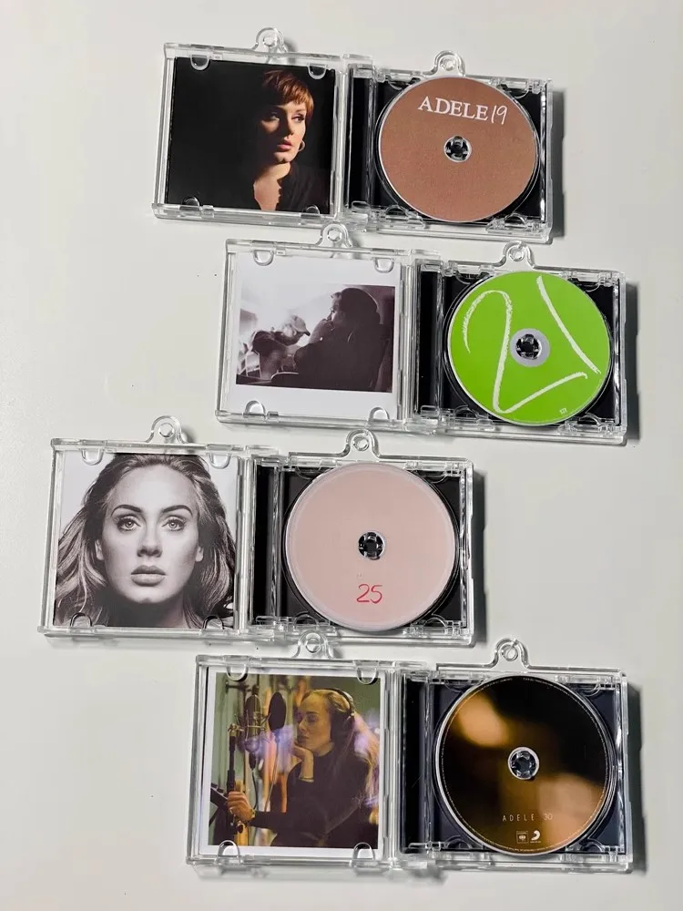 Classic《30》Album《19》Play Songs NFC Keychain Adele Adkins《21》MINI Music CD Pendant Cosplay Key ring Acrylic Necklace Accessories