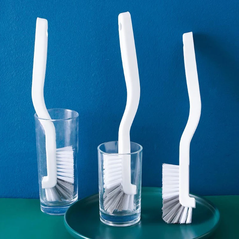 @*Narrow Cup Brush Long Handle Small Brush For Fish Tank Straw Baby Milk Bottle  Glass Cleaning Brush Kitchen Tools