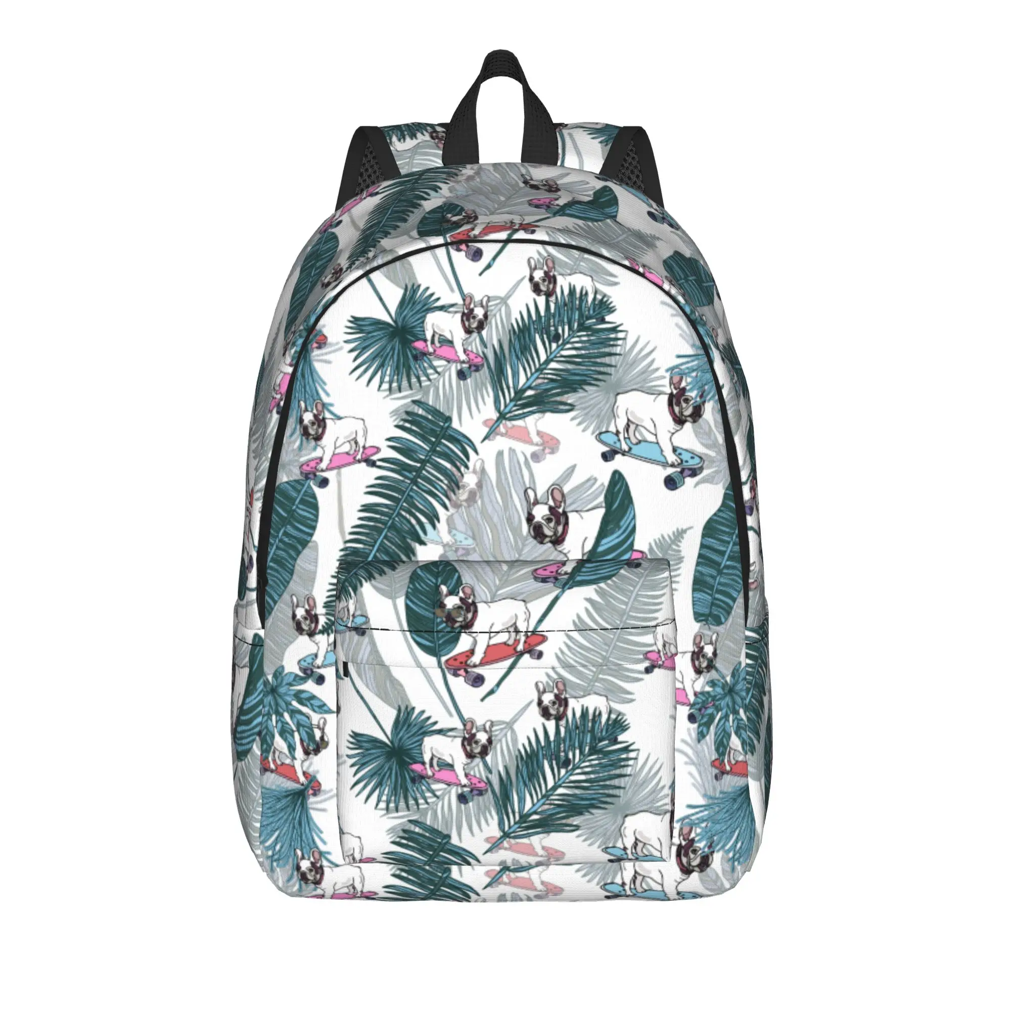 French Bulldog Dog Backpack for Men Women Fashion High School Business Daypack Animal Laptop Canvas Bags with Pocket