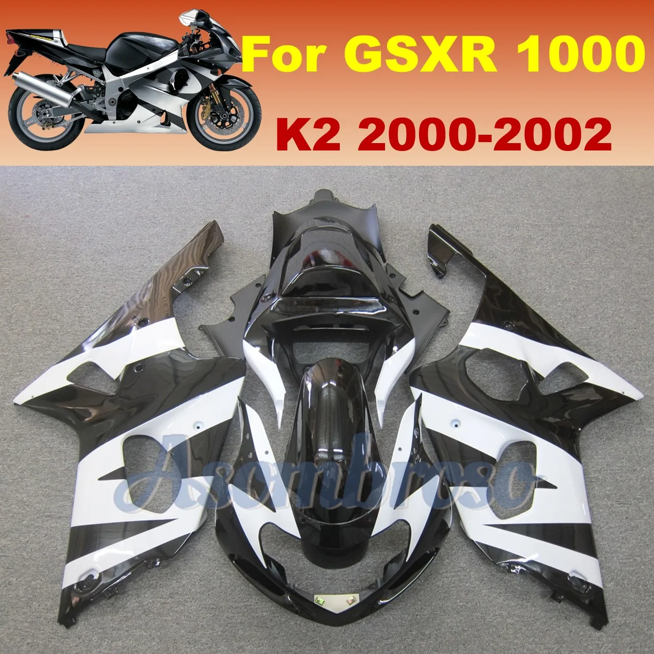 

Motorcycle Fairings For SUZUKI GSXR1000 2000 2001 2002 GSX-R1000 K2 GSXR 1000 WVBL ABS Injection Bodywork set