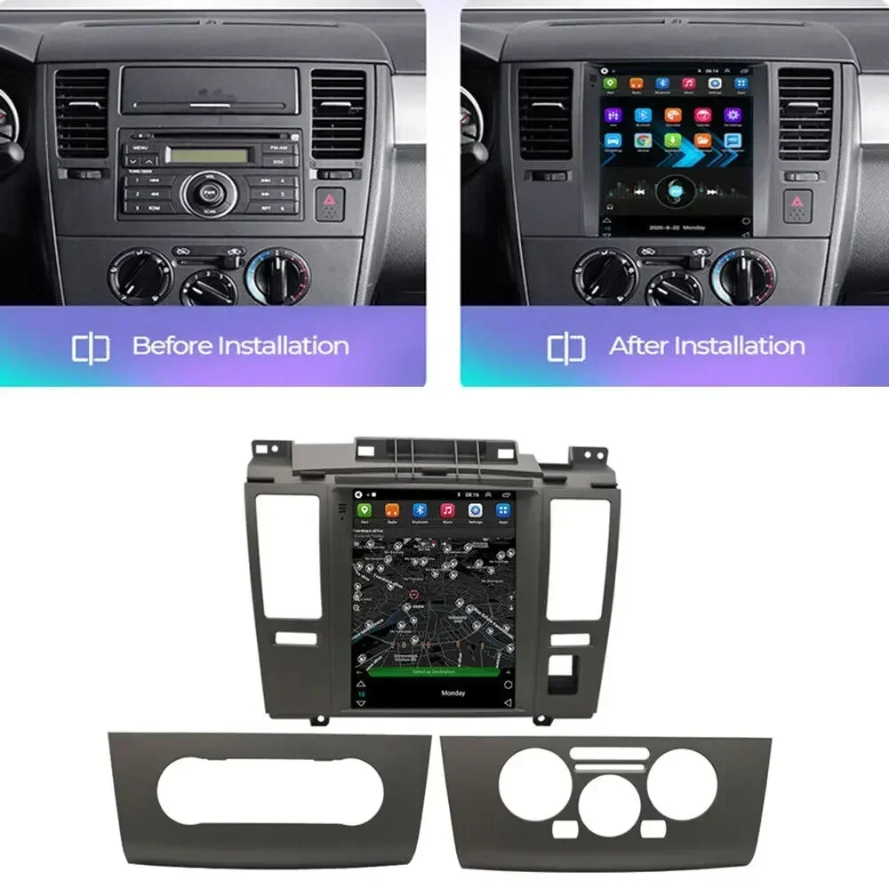 Autoradio pour Nissan Tiida C11, 9.7 ", Android 13, 2Din, lecteur de limitation, navigation GPS, Carplay, stéréo automatique, pas de DVD, 2004 - 2013