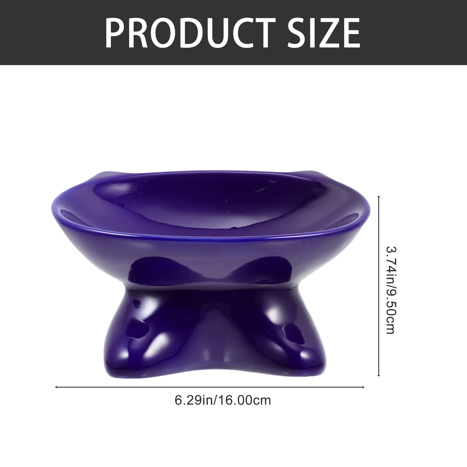 Cat Face Design Pet Bowl 350Ml Anti Upset Feeding Basin Round Edge Safe for Cats Dogs High Base Non Slip Ceramic Drinking