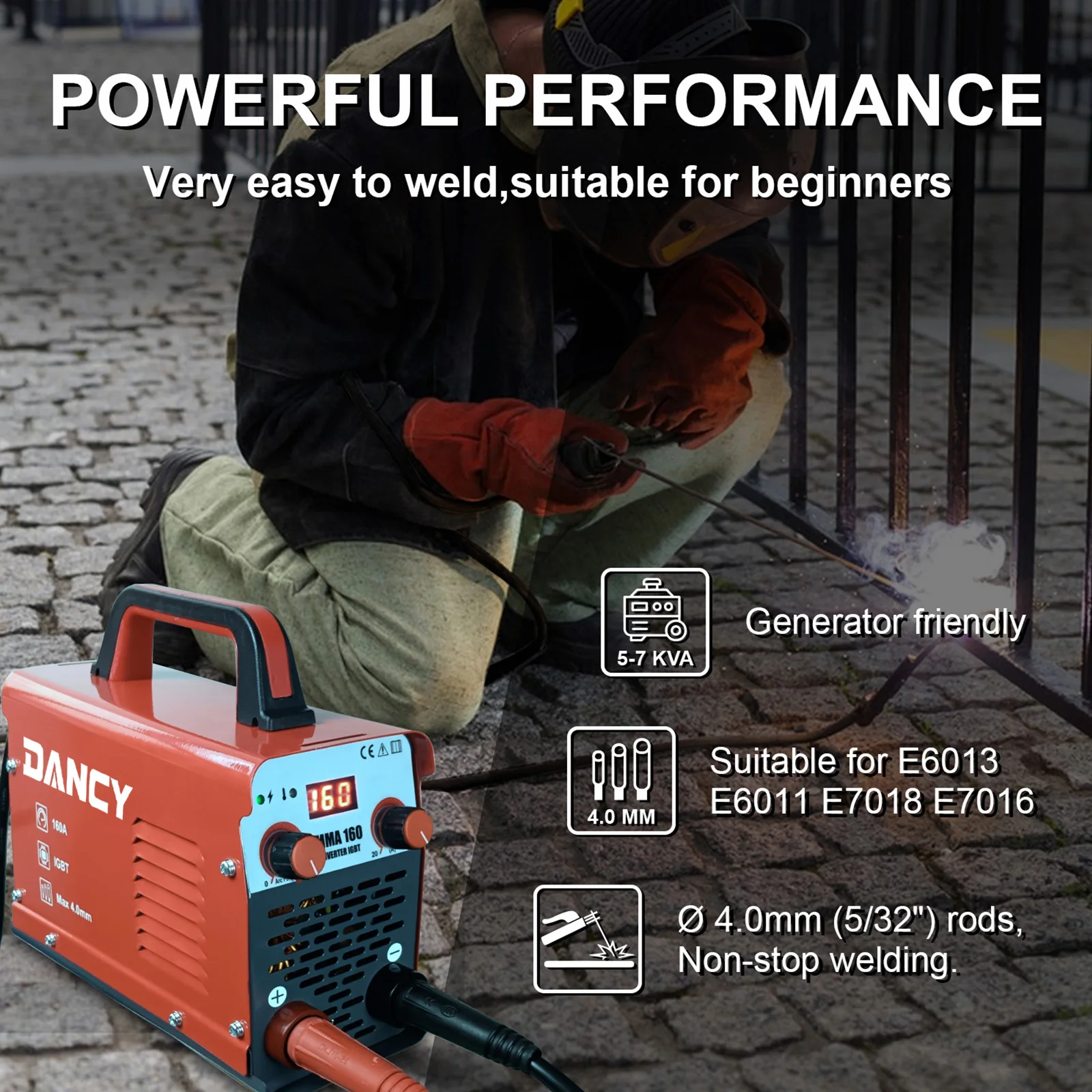 220v portátil 160a vara máquina de solda a arco 160a capacidade de soldagem real svarka soldador inversor recurso para investidores