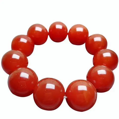 Large Particles Round Beads Natural Ruby Bracelet Noble And Chic Chalcedony Agate Bangles Exquisite Jewelry Accessories Gifts