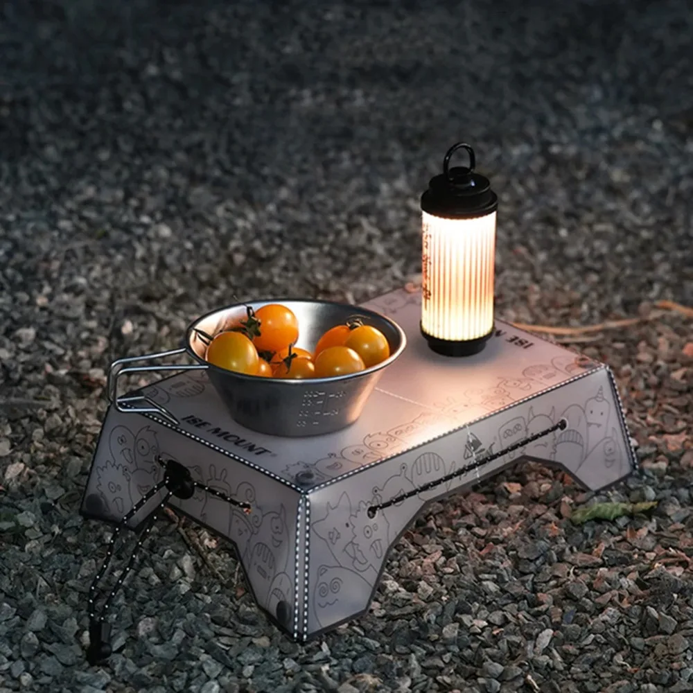 Ultra-light PP folding camping table with tray, perfect for hiking, picnics, camping, and all kinds of outdoor trips