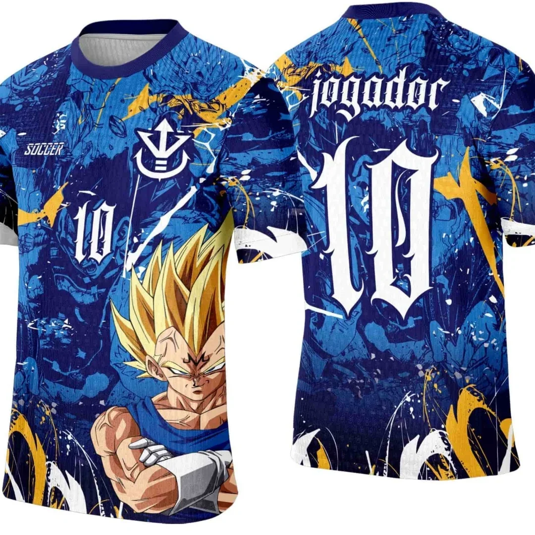 2026 New Arrival Japanese Anime Dragon Ball Z Special Production Football Jersey T-shirt Vegeta 3D Printed Short Sleeve Top