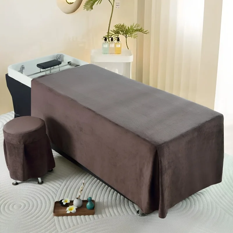 70x150cm Winter Warm Milk Fleece Shampoo Bed Cover Hair Washing Bed Sheet for Hair Salon Barber Shop Head Spa Thai Massage
