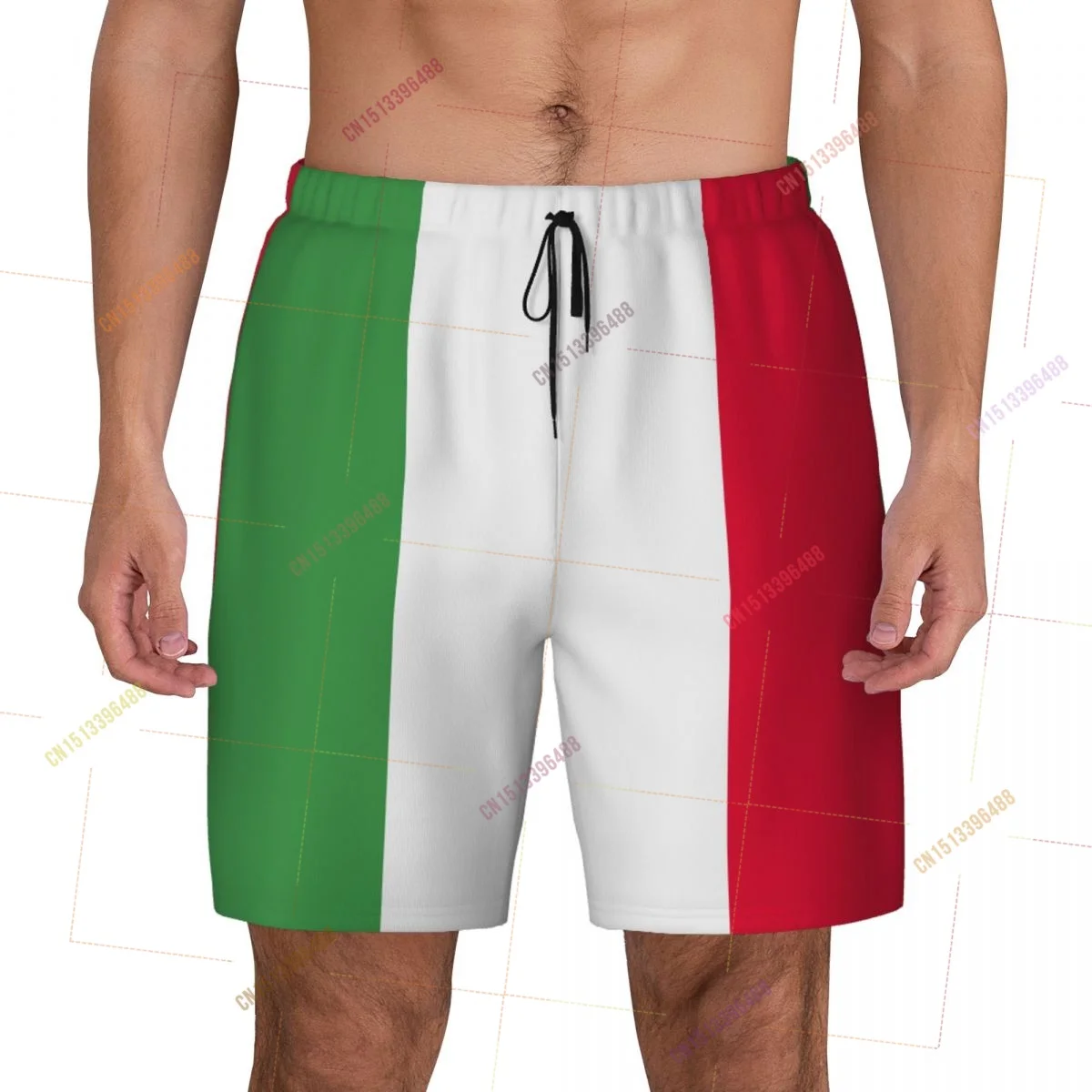 2026 Italy Flag Top Print 3D Mens Swimming Trunks Hawaiian Bathing Beach 2 in 1 Quick-Dry Summer Swim Shorts With Pockets