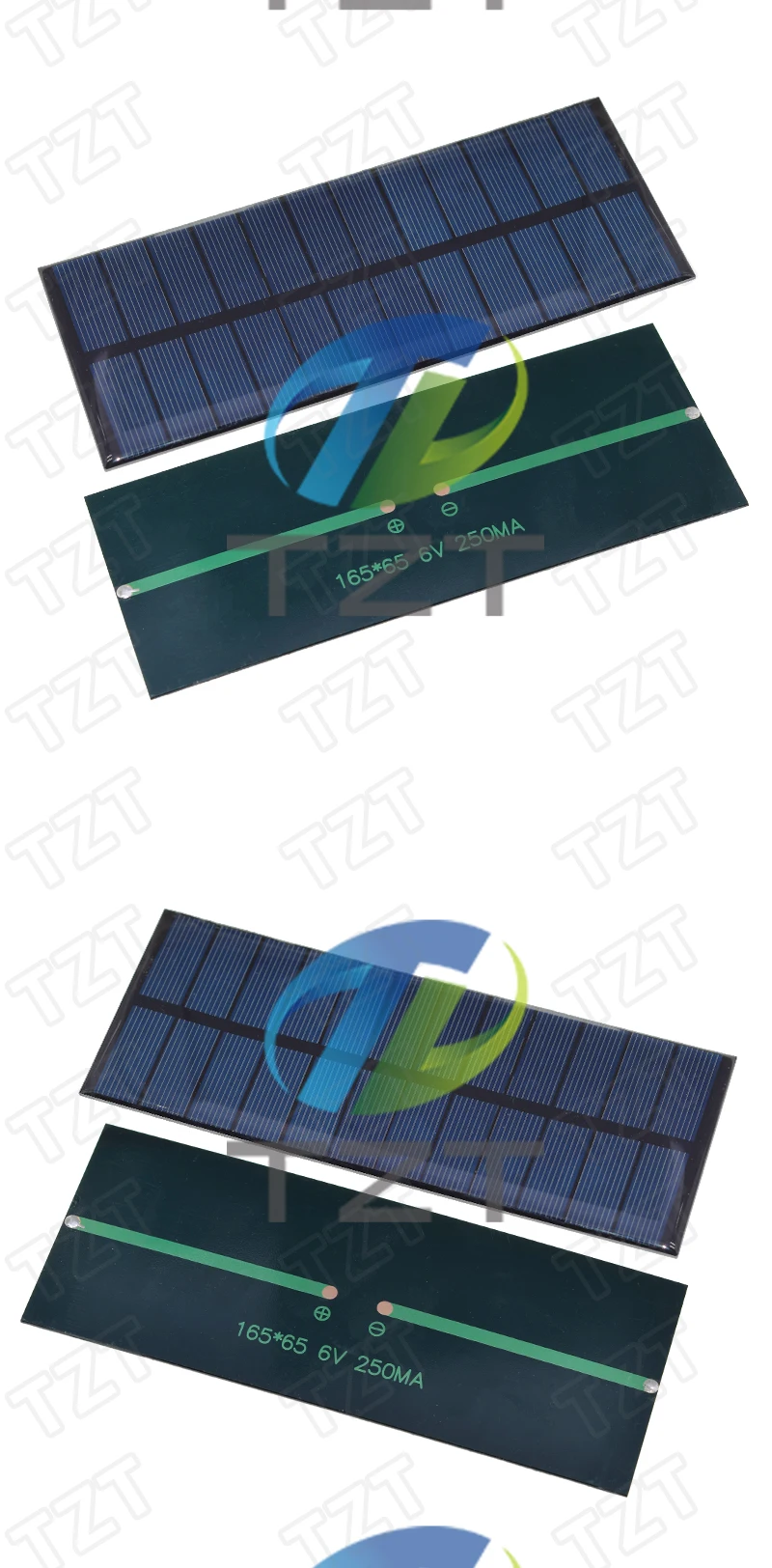 1/2/5 Stück 6V 250mA 1,5W Solarpanel TZT Polykristallin 165*65MM Mini Sunpower Solarsystem DIY für Akku Handy-Ladegerät – Detail 8