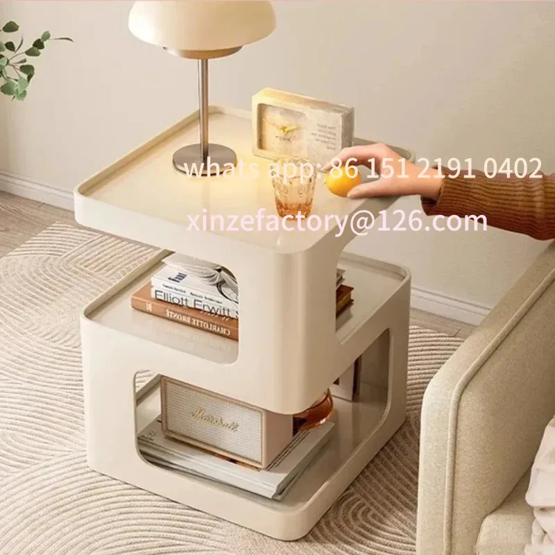 

Customizable Light Luxury Sofa Table Solid Color Bookshelf Living Room Small Coffee Table Bedroom Simple Bedside Table Creative