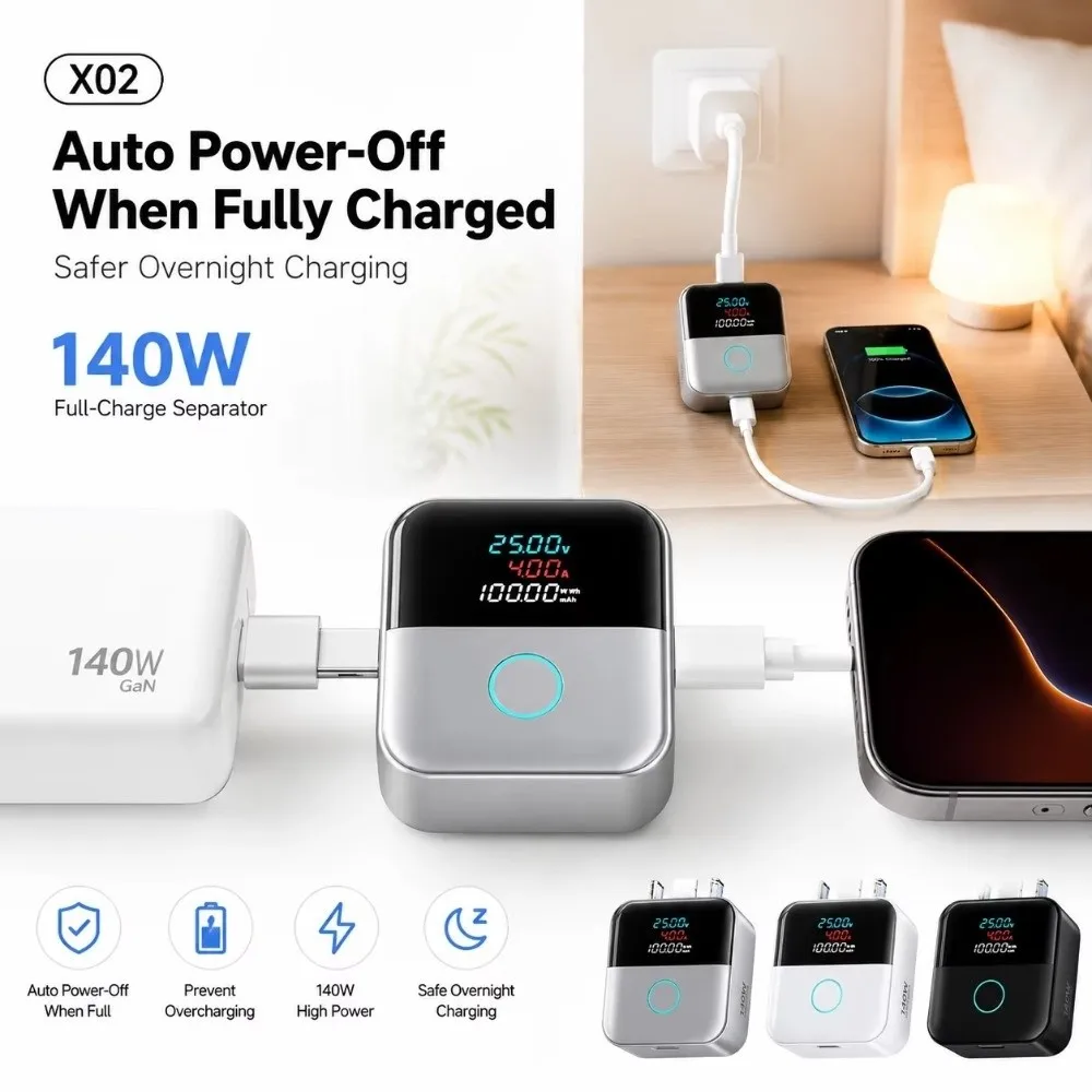 Digital Display 140W Smart Auto Eject Charger Battery Protection Automatic Eject Automatic Power-off Charger