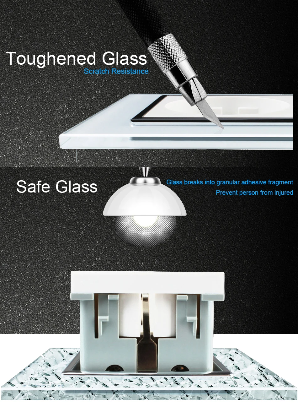 Eu glas russland multi steckdose gold mit usb c ein doppeltes französisch 1 2 gang 2 3 pass kreuz schalter tv cat6 rj45 diy – Detail 11