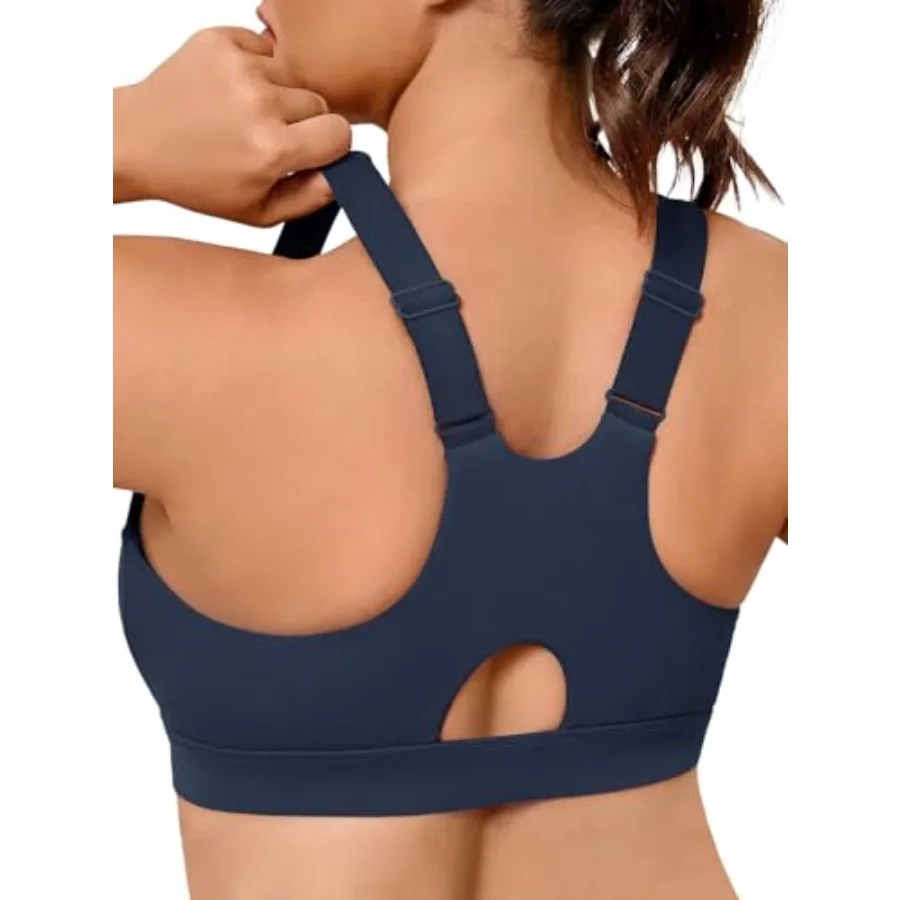 

Aoysky Plus Size Sports Bras for Women Cloud Soft Racerback Sports Bra Adjustable Straps Padded Yoga Gym Workout Bra