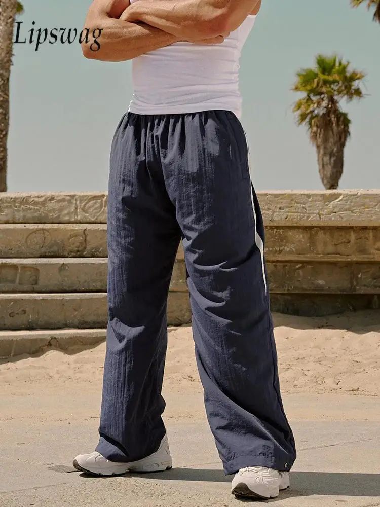 

Stylish Loose Straight Pants For Mens Outdoor Casual Breathable Linen Trousers Men's Spring Fall Vintage Lace-up Pants