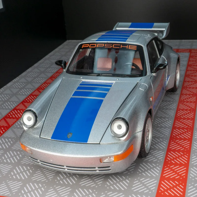 Porsche 964 Transformers 7- Phantom Diecasts Metal Toy Vehicles, modelo de coche, simulación de sonido, luz, tirar hacia atrás, regalo para niños, 1:24