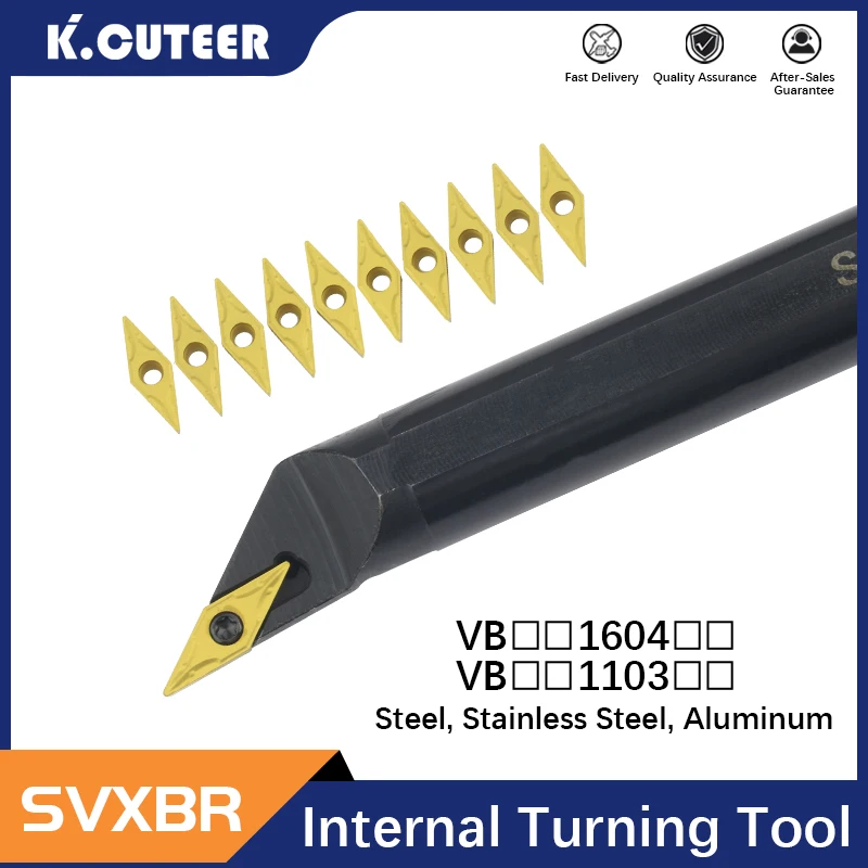 Portaherramientas de torneado interno de S16Q-SVXBR11, insertos de carburo VBMT, barra de torno, juego de herramientas de corte CNC, S20R-SVXBL11, 1