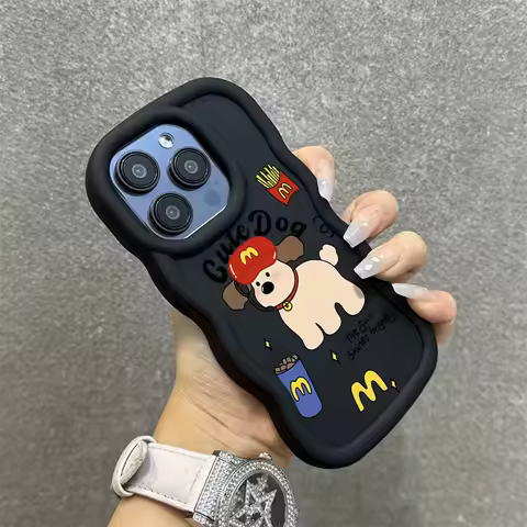 Phone Case For Samsung S25 Ultra S24 Plus S23 S22 S21 S20 FE A06 A16 A36 Cartoon Comic Dog Printing Cover