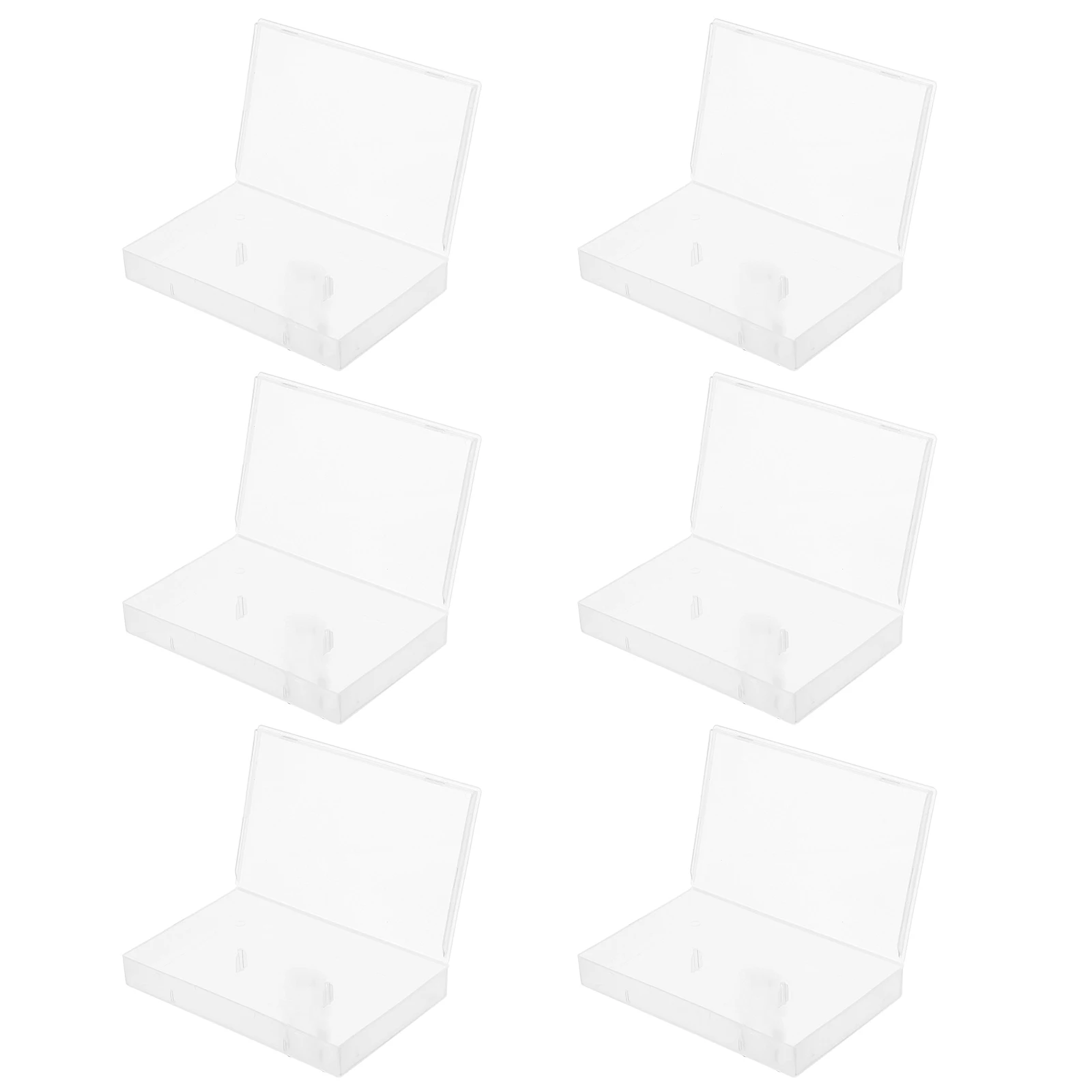 

6pcs Transparent Cassette Tape Storage Box Audio Cassettes Holder Clear Plastic Case Multifunctional Portable File Box For Home