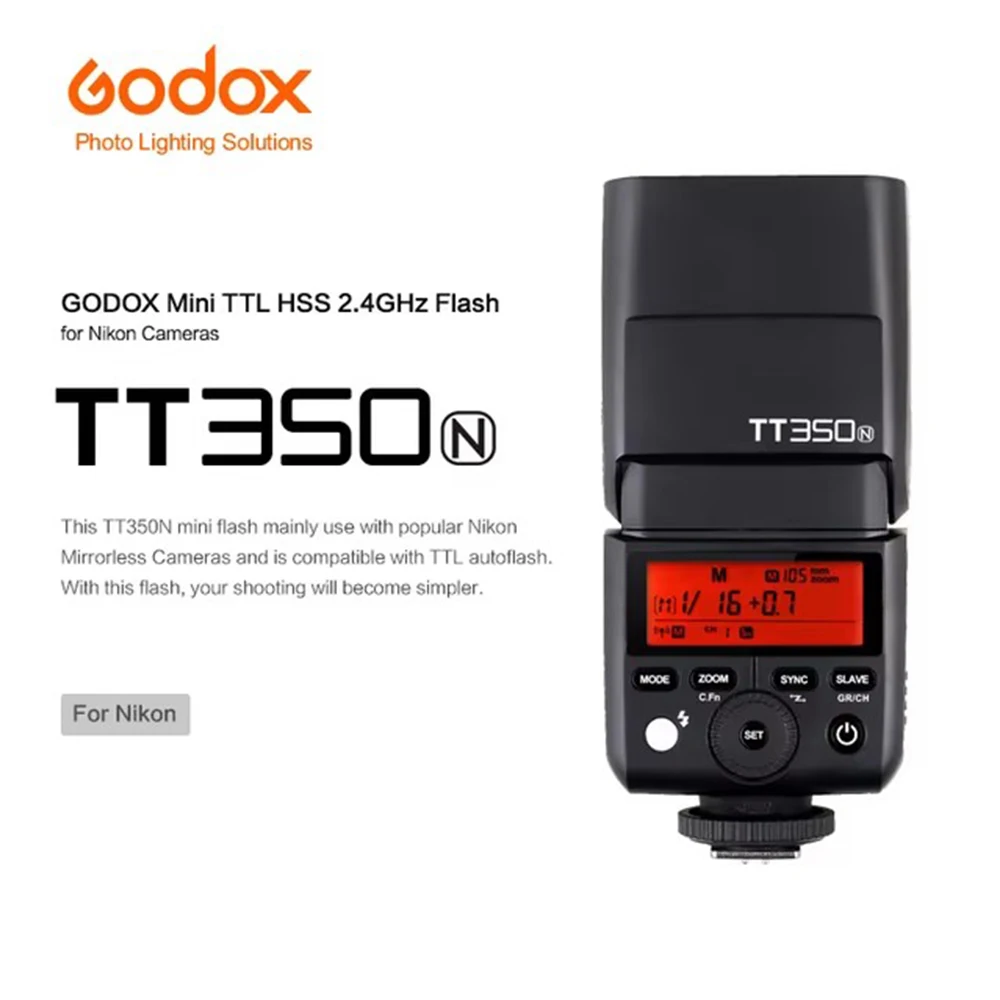 Godox TT350 TTL fotocamera Flash 1/8000s ad alta velocità 2.4G Wireless X System Flash Speedlite per Canon Nikon Sony Fuji